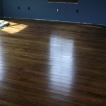 Re-finished long leaf pine flooring