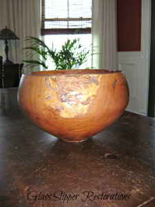 Mesquite hand lathe bowl